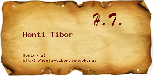 Honti Tibor névjegykártya